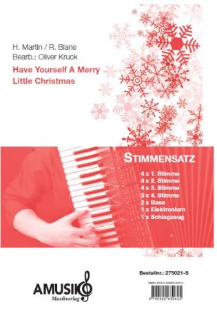 Preview: Have Yourself A Merry Little Christmas, Akkordeonorchester, Oliver Kruck, Hugh Martin, Palph Blane, mittelschwer, Weihnachtslied, Weihnachtsnoten, Musik zum Film, Akkordeon Noten