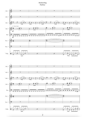 Preview: Rockording, Wolfgang Kahl, Akkordeon-Orchester, Rock-Ballade, für kleine Orchester geeignet, leicht, Originalkomposition, Akkordeon Noten, Beispielseite