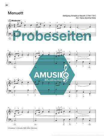 Preview: Freetime 1, Hans-Günther Kölz, Spielheft für Akkordeon-Solo mit Melodiebass (MIII), C-Griff, Umsteiger, leicht-mittelschwer, linke Hand, Fingersätze, QR-Codes, Videos mit Matthias Matzke, Soloband, Akkordeon Noten