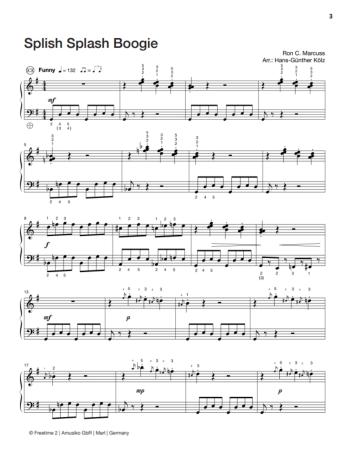 Preview: Freetime 2, Hans-Günther Kölz, Spielheft für Akkordeon-Solo mit Melodiebass (MIII), C-Griff, Umsteiger, leicht-mittelschwer, linke Hand, Fingersätze, QR-Codes, Videos mit Matthias Matzke, Soloband, Akkordeon Noten, Notenbeispiel