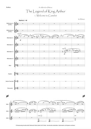 Preview: The Legend Of King Arthur, Ian Watson, Akkordeon-Orchester, Suite in 4 Sätzen, König Artus, Artus-Legende, London Accordion Orchestra, mittelschwer-schwer, Wertungsstück, Wettbewerbsliteratur, Orchesternoten, Musiknoten, Akkordeon Noten, Blick in die Part