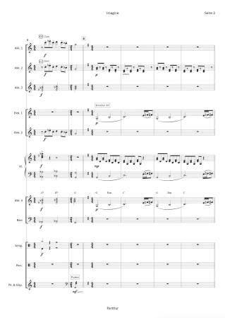Preview: Imagine, John Lennon, Yoko Ono, Hans-Günther Kölz, Akkordeon-Orchester, Gänsehautmusik, Protestsong, Hoffnung, Frieden, Friedensbewegung, mittelschwer, Akkordeon Noten, Megahit, Beispielseite