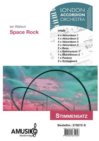 Preview: Space Rock, Ian Watson, Akkordeon-Orchester, London Accordion Orchestra, Oberstufe, schwer, Wertungsstück, Wettbewerbsliteratur, Rockmusikelemente, Originalmusik, Originalkomposition, Orchesternoten, Musiknoten, Akkordeon Noten, Stimmensatz