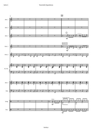 Preview: Tarantella Napoletana, Matthias Hennecke, Akkordeon-Orchester, traditionelle Weise, Italien, Miracoli ist fertig, mittelschwer, Akkordeon Noten, Beispielseite