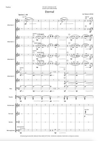 Preview: Eternal, Ian Watson, Akkordeon-Orchester, mittelschwer, Originalmusik, Originalkomposition, Auftragskomposition, Akkordeon Noten, Beispielseite