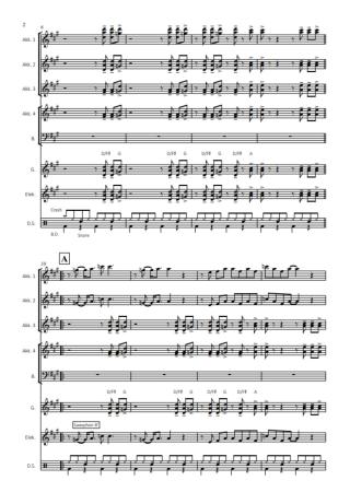 Preview: Highway to Hell, AC/DC, Oliver Kruck, ​Akkordeon-Orchester, Rock, ideal für's Unterhaltungsprogramm, leicht-mittelschwer, Akkordeon Noten, Beispielseite
