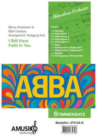 Preview: I Still Have Faith In You, ABBA, Benny Andersson, Björn Ulvaeus, Wolfgang Ruß-Plötz, Akkordeon-Orchester, Ballade, mittelschwer, Akkordeon Noten, Stimmensatzdeckblatt