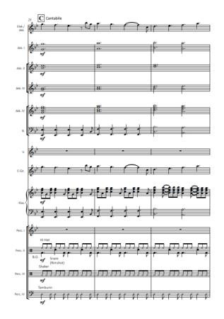 A Butterfly Shines On Me, Lionel Chapuis, Akkordeon-Orchester, Irish Folk, Rock, Hommage, mittelschwer-schwer, Originalkomposition, Originalmusik, Akkordeon Noten, Cover, Beispielseite