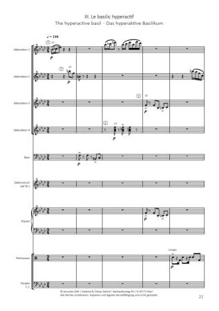 Danses botaniques, Helmut Quakernack, Akkordeon-Orchester, Suite in fünf Sätzen, Konzertsuite, schwer, Akkordeon Noten, Notenbeispiel