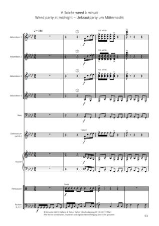 Danses botaniques, Helmut Quakernack, Akkordeon-Orchester, Suite in fünf Sätzen, Konzertsuite, schwer, Akkordeon Noten, Beispielseite