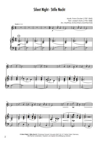 Preview: Silent Night | Stille Nacht, Franz Xaver Gruber, Hans-Günther Kölz, Matthias Anton, Akkordeon und Melodieinstrument, Standardbass MII, mittelschwer, Weihnachten, Weihnachtslied, Akkordeon plus, Kammermusik, Kammermusik-Duo, Duo, Duett, Akkordeon Noten, Be