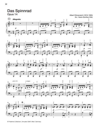 Preview: Freetime Collection, Hans-Günther Kölz, Spielheft für Akkordeon-Solo mit Melodiebass (MIII), C-Griff, Umsteiger, leicht-mittelschwer, linke Hand, Fingersätze, inkl. Online-Audio, Sarah Gimbel, Soloband, Akkordeon Noten, Notenbeispiel