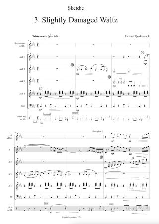 Preview: Sketche, Helmut Quakernack, Akkordeon-Orchester, Akkordeon-Ensemble, Suite in vier Sätzen, schwer, Akkordeon Noten, Beispielseite