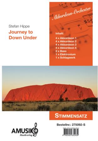 Preview: ourney to Down Under, Stefan Hippe, Akkordeon-Orchester, Reise in 4 Sätzen, mittelschwer, Originalkomposition, Originalmusik, Australien, Akkordeon Noten, Stimmensatzdeckblatt