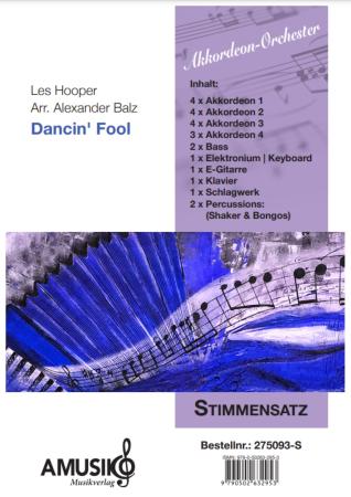 Preview: Dancin' Fool, Les Hooper, Alexander Balz, Akkordeon-Orchester, Bigband-Sound, Rock, Pop, mittelschwer, Akkordeon Noten, Stimmensatzdeckblatt