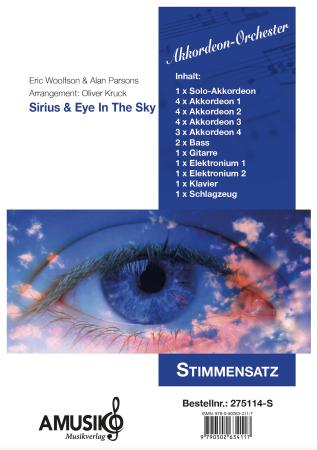 Preview: Sirius & Eye In The Sky, The Alan Parsons Project, Eric Woolfson & Alan Parsons, Oliver Kruck, ​Akkordeon-Orchester, Progressive-Rock, Welthit, Megahit, Rockhymne, ideal für's Unterhaltungsprogramm, leicht-mittelschwer, Akkordeon Noten, Stimmensatzdeckbla