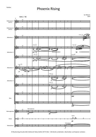 Preview: Phoenix Rising, Ian Watson, Akkordeon-Orchester, Auftragskomposition, World Music Festival Innsbruck, WMF, LAO, London Accordion Orchestra, Höchststufe, schwer, Wertungsstück, Wettbewerbsliteratur, Orchesternoten, Musiknoten, Originalkomposition, Original