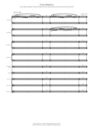 Preview: Circus Maximus, Stephan Hodel, Akkordeon-Orchester, Auftragskomposition, World Music Festival Innsbruck, WMF, Höchststufe, sehr schwer, Wertungsstück, Wettbewerbsliteratur, Orchesternoten, Musiknoten, Originalkomposition, Originalmusik, Akkordeon Noten, N