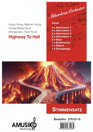 Preview: Highway to Hell, AC/DC, Oliver Kruck, ​Akkordeon-Orchester, Rock, ideal für's Unterhaltungsprogramm, leicht-mittelschwer, Akkordeon Noten, Stimmensatzdeckblatt