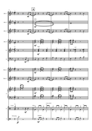 Preview: Crazy Little Thing Called Love, Freddie Mercury, Queen, Oliver Kruck, ​Rock'n'Roll-Hit für Akkordeon-Orchester, mittelschwer, Akkordeon Noten, Blick in die Noten