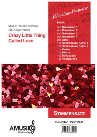 Preview: Crazy Little Thing Called Love, Freddie Mercury, Queen, Oliver Kruck, ​Rock'n'Roll-Hit für Akkordeon-Orchester, mittelschwer, Akkordeon Noten, Stimmensatzdeckblatt