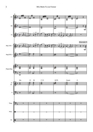 Preview: Who Wants To Live Forever, Queen, Brian May, Hans-Günther Kölz, Akkordeon-Orchester, mittelschwer, Welthit, Weltbekannter Klassiker, Sinfonisches Arrangement, Gänsehaut, ideal für Konzerte & feierliche Anlässe, Akkordeon Noten, Beispielseite