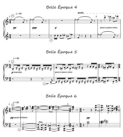 Preview: Belle Époque, Stefan Hippe, Akkordeon-Solo, Melodiebass MIII, Einzelton, 6 Miniaturen, Spielheft, Soloband, Originalkomposition, Originalmusik, Manuskript, schwer, Akkordeon Noten