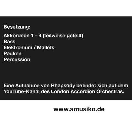 Preview: Rhapsody, Stuart Hancock, Akkordeonorchester, London Accordion Orchestra, Originalkomposition, Wertungsstück, Wettbewerbsliteratur, mittelschwer-schwer, Oberstufe, Originalmusik, Akkordeon Noten