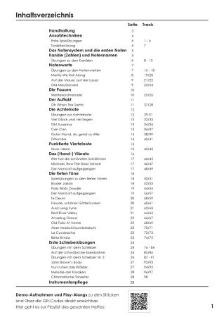 Preview: Schule für chromatische Mundharmonika Band 1, Kathrin Gass, Schulwerk, Lehrwerk, Mundharmonikaschule, Chromonica, mit Online-Material, sehr leicht, Mundharmonika Noten, Mundharmonika spielen lernen, Anfänger, Inhaltsverzeichnis
