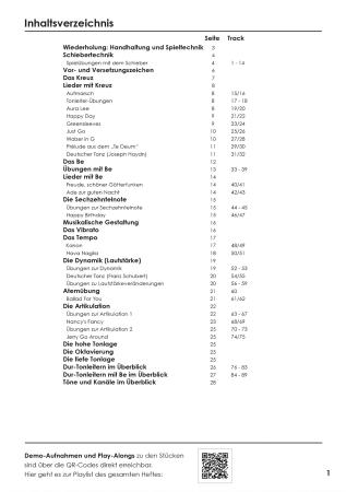 Preview: Schule für chromatische Mundharmonika Band 2, Kathrin Gass, Schulwerk, Lehrwerk, Mundharmonikaschule, Chromonica, mit Online-Material, Fortgeschrittene, leicht, Mundharmonika Noten, Mundharmonika spielen lernen, Inhaltsverzeichnis