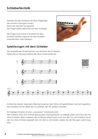 Preview: Schule für chromatische Mundharmonika Band 2, Kathrin Gass, Schulwerk, Lehrwerk, Mundharmonikaschule, Chromonica, mit Online-Material, Fortgeschrittene, leicht, Mundharmonika Noten, Mundharmonika spielen lernen, Probeseite