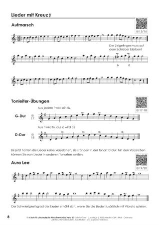Preview: Schule für chromatische Mundharmonika Band 2, Kathrin Gass, Schulwerk, Lehrwerk, Mundharmonikaschule, Chromonica, mit Online-Material, Fortgeschrittene, leicht, Mundharmonika Noten, Mundharmonika spielen lernen, Demoseite