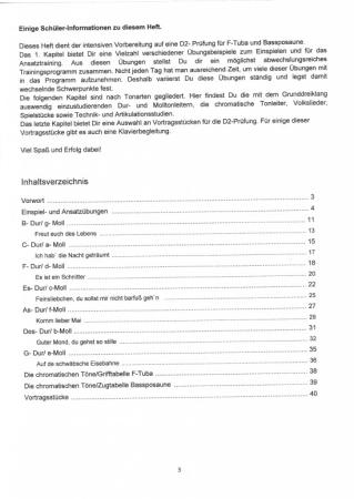 Preview: Übungsheft D2 für Tuba in F/Bassposaune, Bernd Nawrat, Blechblasinstrumente, tiefes Blech, Prüfungsvorbereitung, D-Lehrgang, Einzelunterricht, Gruppenunterricht, Spielstücke, Vortragsstücke, leicht, Musiktheorie, praxisorientiert, Posaunen Noten, Tuba Not