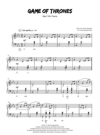 Preview: Game Of Thrones (Main Title Theme), Ramin Djawadi, Hans-Günther Kölz, Einzelausgabe, Akkordeon-Solo, Standardbass MII, Filmmusik, Soundtrack, Fantasyserie, mittelschwer, Akkordeon Noten, Blick in die Noten