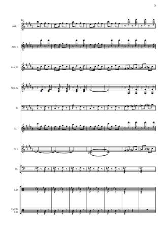 Furioso-Polka (Quasi Galopp), Johann Strauss, Tanja Geschwind, Akkordeon-Orchester, mittelschwer-schwer, Akkordeon Noten, Notenbeispiel