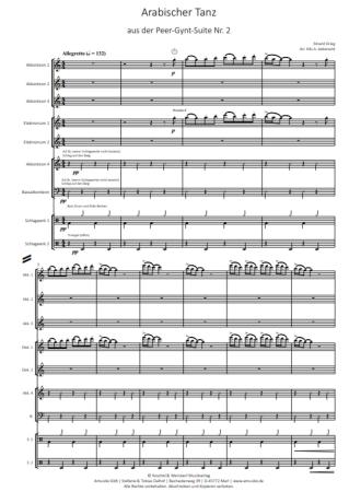 Preview: Arabischer Tanz, Peer-Gynt-Suite Nr. 2, Opus 55, Edvard Grieg, Nild Aebersold, Akkordeon-Orchester, mittelschwer-schwer, Akkordeon Noten, Notenbeispiel