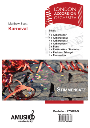 Preview: Karneval, Matthew Scott, Akkordeonorchester, Oberstufe, mittelschwer-schwer, Wettbewerbsstück, Akkordeon Noten, Originalkomposition, Originalmusik