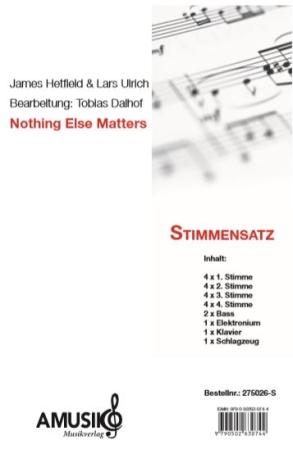 Preview: Nothing Else Matters, Metallica, James Hetfield, Lars Ulrich, Tobias Dalhof, Metalhit für Akkordeon-Orchester, mittelschwer, Akkordeon Noten