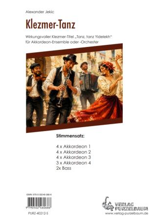 Preview: Klezmer-Tanz, Alexander Jekic, Akkordeon-Orchester,  Akkordeon-Ensemble, Tanz, tanz, Yidelekh, Traditional, Khosidl, Klezmer-Musik, leicht-mittelschwer, Akkordeon Noten, Stimmensatzdeckblatt