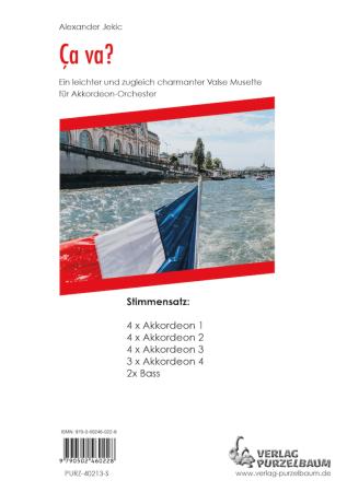Preview: Ça va?, Alexander Jekic, Akkordeon-Orchester, Akkordeon-Schülerorchester, Akkordeon-Kinderorchester, Valse Musette, Musettewalzer, sehr leicht-leicht, Originalkomposition, Originalmusik, Akkordeon Noten, Stimmensatzdeckblatt