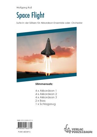 Preview: Space Flight, Wolfgang Ruß, Akkordeon-Orchester, Akkordeon-Ensemble, kleine Besetzung, Spielgruppe, Suite in 4 Sätzen, leicht-mittelschwer, Originalkomposition, Originalmusik, Akkordeon Noten, Stimmensatzdeckblatt