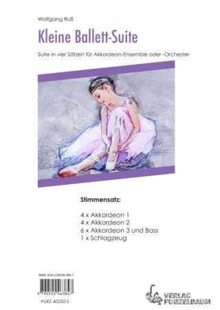 Preview: Kleine Ballett-Suite, Wolfgang Ruß, Akkordeon-Orchester, Akkordeon-Ensemble, kleine Besetzung, Quartett, Spielgruppe, Suite in 4 Sätzen, leicht, ideal für den Unterricht, Originalkomposition, Originalmusik, Akkordeon Noten, Stimmensatzdeckblatt