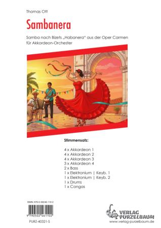 Preview: Sambanera, Thomas Ott, Akkordeon-Orchester, Samba, Wertungsstück, Wettbewerbsstück, Wettbewerbsliteratur, Mittelstufe, mittelschwer, Originalkomposition, Originalmusik, Akkordeon Noten, Stimmensatzdeckblatt