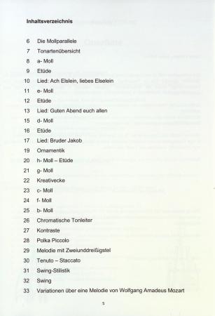 Preview: Übungsheft D2 für Querflöte, Siegfried Pfeifer, Prüfungsvorbereitung, D-Lehrgang, Tonleitern, Dreiklänge, Einzelunterricht, Gruppenunterricht, Spielstücke, Vortragsstücke, leicht, Musiktheorie, praxisorientiert, Querflöten Noten, Inhaltsverzeichnis
