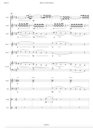 Preview: Return To Värmeland, Hans-Günther Kölz, Akkordeon-Orchester, Originalkomposition, Originalmusik, schwedisches Volkslied, mittelschwer-schwer, Akkordeon Noten, Beispielseite