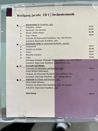 Preview: CD-Box Wolfgang Jacobi. Tonkünstler 1894 – 1972, Orchestermusik, Solowerken, Kammermusik, Vokalmusik, was ist drauf