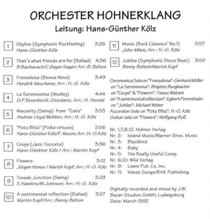 Preview: Skyline, Hans-Günther Kölz, Orchester Hohnerklang Trossingen, Bauer Studios Ludwigsburg, Label Chaos, Rock, Pop, Ballade, Bossa Nova, Medley, Swing, Polka, Jazz-Toccata, Symphonic Disco Beat