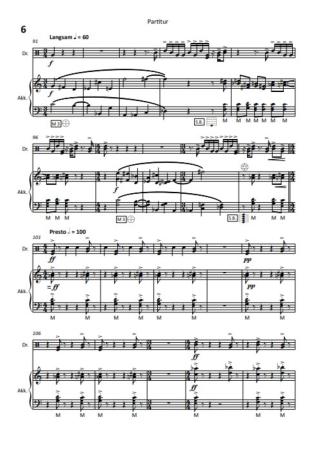 Preview: Souvenir de Paris, Stefan Hippe, Schlagzeug und Akkordeon, Melodiebass MIII, mittelschwer, Kammermusik-Komposition, Wertungsstück, Wettbewerb, Wettbewerbsliteratur, Duo, Duett, Kammermusiknoten, Akkordeon Noten, Originalmusik, Notenbeispiel