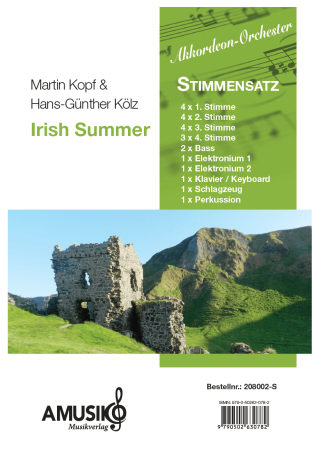 Preview: Irish Summer, Hans-Günther Kölz, Martin Kopf, Akkordeonorchester, leicht, irische Musik, Irland, Originalkomposition, mit Übungs-CD, Akkordeon Noten