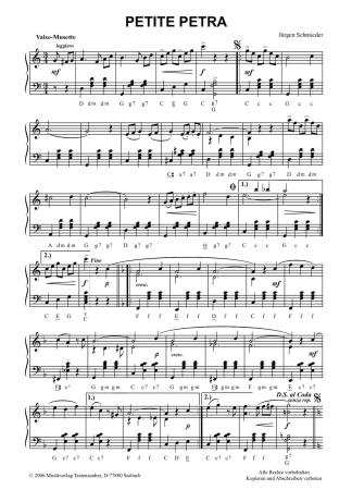 Preview: Petite Petra, Jürgen Schmieder, Akkordeon-Solo, Standardbass MII, Einzelausgabe, Valse-Musette, Musettewalzer, mittelschwer, Akkordeon Noten